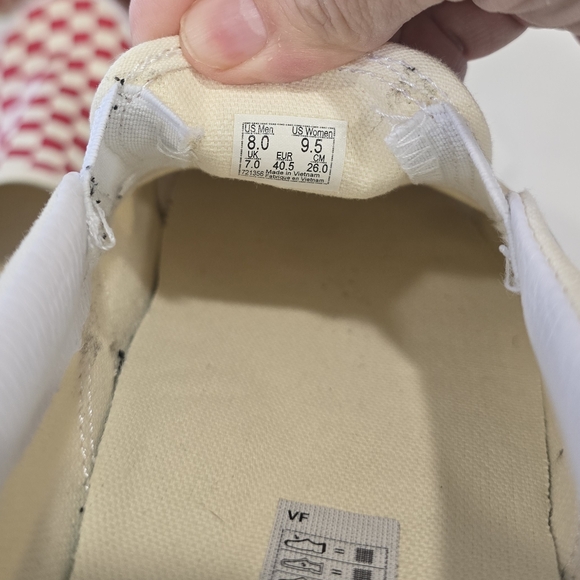 Vans off the wall Classic slip on primary check red and white - Picture 7 of 14